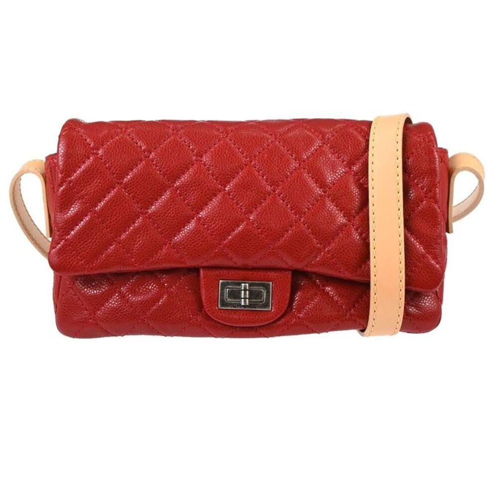 Chanel Reissue 2.55 Belt Quilted Aged Calfskin Red Leather Shoulder Bag Bag